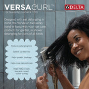 Delta VersaCurl Detangling Handheld Shower Head Tool for Curly Hair with 3 Curl Defining Brush Inserts Included, Detangler Brush Hand Shower with Hose, Champagne Bronze 74B430CZ