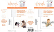 Sleek Socket Original & Patented Pet Proofing Outlet & Plug Concealer with Protective Cord Clips, 8-Foot Flat Extension Cord with Multiple Outlets, Safeguard from Chewing Dangerous Cords