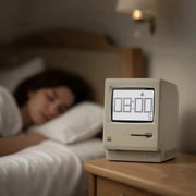 Bellatte Maclock WB-8 Retro Pixel Alarm Clock - 1984 Computer Style Desk Clock with Pixel LCD, Multiple Alarms, Calendar, Temperature, Adjustable Brightness, USB Desk Clock, Unique Tech Gift