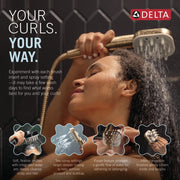 Delta VersaCurl Detangling Handheld Shower Head Tool for Curly Hair with 3 Curl Defining Brush Inserts Included, Detangler Brush Hand Shower with Hose, Champagne Bronze 74B430CZ