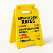 VDOR Office Desk Accessories Sign: Funny Gag Gifts Mini ANSWER DESK RATES Sign for Coworker & Boss – Cubicle Decor Home Office