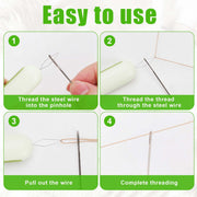 2 in 1 Needle Threader Seam Ripper, Integrated Seam Remover & Needle Threading Tool Seam Opener Sewing Device for Hand Sewing Crafting Knitting Cross Stitch Quilting Supplies (Green)
