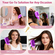 Hair Brush with Water Spray Mister - 2-in-1 Detangling Brush with Built-in Fine Mist, Portable Wet & Dry Styling Tool for Smooth, Frizz-Free Hair - Quick Refresh for Women & Girls On-The-Go(1 Purple)