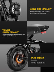 M5 Electric Bike for Adults/Teen,1500W Peak Motor 32 MPH, 48/15AH-35AH Dual Battery, 60/100 Miles 20" Fat Tire Electric Dirtbike, City Moped Electric Motorcycle for Adults Full Suspenssion Road Ebikes