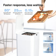 Airdeer Automatic Trash Can, 4 Gallon Self Sealing and Self-Changing Smart Trash Can, Motion Sensor, Touchless Garbage can with lid for Kitchen Bathroom Office, 6 Refill Rings(A1, Golden line)