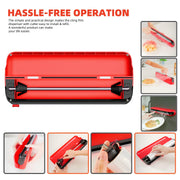 Quasziwa Aluminum Foil & Plastic Wrap Dispenser with Cutter - Easy One-Hand Operation, Space-Saving Kitchen Organizer for Worktops & Cabinets, Magnetic Cling Film Dispenser - Fits 12" Rolls, Red