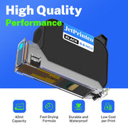 0.5 Inches Print Height Intelligent Handheld Inkjet Printer Lasts 16H Weighs Only 390g for Batch Code Date Lot Number Print on Plastic Carton Wood Metal Glass Aluminum with 42ml Fast Dry Ink (Black)