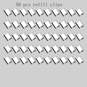 KetterlePPE Handheld Paper Clam Clip Dispenser, Portable Fast Paper Clipper with 50 Reusable Silver Metal Clips for Desktop Document Office/School/Home.
