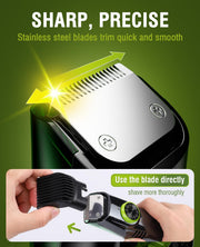 SHPAVVER Beard Trimmer for Men: Vacuum Mustache Trimmer for Less Mess -IPX7 Waterproof- Rechargeable Electric Beard Cutting Kit with Adjustable Length Comb-Built-in Vacuum for Sideburns/Stubble