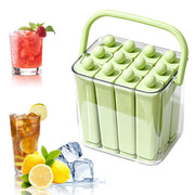 Silicone Long Ice Stick Mold with Lid, Rectangular Narrow Ice Cube Tray Flexible Easy Release Ice Maker for Juice Drink Bottles