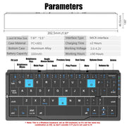 SIKAI CASE Foldable Bluetooth Keyboard with Magnetic Stand,Aluminum Alloy Mini Quiet Folding Portable Lightweight Travel Rechargeable Pocket for Tablet,iPad, Phones, Black