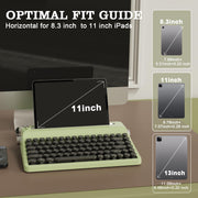 YUNZII QL75 Wireless Typewriter Hot Swap Retro Mechanical Keyboard,Punk Round Keycaps,RGB Backlit QMK/VIA Programmable, Multi-Device Keyboard with 2.4GHz/Type-C/BT5.0 (Green, Cocoa Cream V2 Switch)