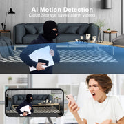 Wxndfr Full HD 1080P WiFi Camera,Pet Indoor Nanny Cam with Night Vision Motion Detection Ideal for Pet Nanny Use