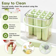Silicone Long Ice Stick Mold with Lid, Rectangular Narrow Ice Cube Tray Flexible Easy Release Ice Maker for Juice Drink Bottles