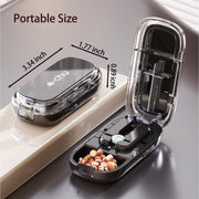Pill Cutter Splitter for Small and Tiny Pills - 1/2 & 1/4 Adjustable Pill Splitter with Centering Device for Cutting Multiple Pills, Accurate Alignment and Easy to Use (Black)