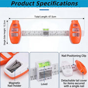 2026 Creative Wall Hanging Tool with Level, Picture Hanging Leveling Tool & Picture Hanging Ruler with Level, Bubble Level & Marking Guide for Wall Art, Mirrors, Shelves (orange)