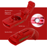 bottle cap shooting gun - Fun bottle opener tool launches bottle caps for parties, barbecues, and bar games (red-black-grey)