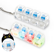 2 Pcs Keyboard Fidget Toy for Adult, Cat Shape Clicker Keyboard Fidget Keychain with LED Lights, White 4-in-1 Loud Stress Relief Fidget Keyboard for Anxiety Decompression (White)