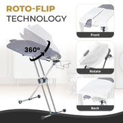 Dazzl 360° Dual-Sided Iron Board - Torso-Shaped Ironing Board Full Size with 8-Level Adjustable Height, Rotatable & Detachable Iron Holder, Garment Clips - HDPE Heat-Resistant Surface