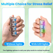 2 Pcs Keyboard Fidget Toy for Adult, Cat Shape Clicker Keyboard Fidget Keychain with LED Lights, White 4-in-1 Loud Stress Relief Fidget Keyboard for Anxiety Decompression (White)