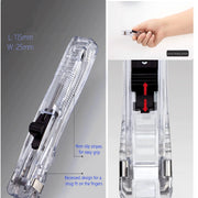 KetterlePPE Handheld Paper Clam Clip Dispenser, Portable Fast Paper Clipper with 50 Reusable Silver Metal Clips for Desktop Document Office/School/Home.