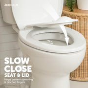 Quick Flip Toilet Seat with Built-in Potty & Splash Guard for Toddler Training, Slow Close - Jool Baby (Round)