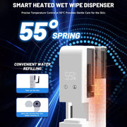 5-10s Fast Hot Towel Dispenser, 55°C (131°F) Constant Temp, 500ml Tank, Auto-Dry & Safe, Portable for Spa, Facial, Bathroom & Home (Hot Towel Heater with 2 Rolls of Towels)