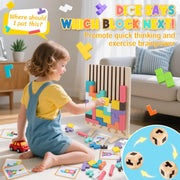 JONEG Games for 3+ Year Olds Kids- Wooden Stacking Puzzles - Brain Teasers 3D Russian Blocks Board - STEM Montessori Toys for Ages 3 4 5 6 7 10 - Gift for Toddlers Classroom Travel