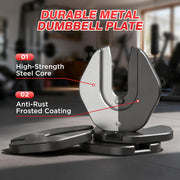 55LBS Adjustable Dumbbells Set of 2, Durable Weights Dumbbells Set, 10 in 1 Free Weights Set with Anti-Slip Grip, Fast Adjust Gym Equipment Space Saving for Home Strength Training – Pair
