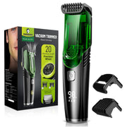 SHPAVVER Beard Trimmer for Men: Vacuum Mustache Trimmer for Less Mess -IPX7 Waterproof- Rechargeable Electric Beard Cutting Kit with Adjustable Length Comb-Built-in Vacuum for Sideburns/Stubble