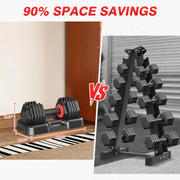 55LBS Adjustable Dumbbells Set of 2, Durable Weights Dumbbells Set, 10 in 1 Free Weights Set with Anti-Slip Grip, Fast Adjust Gym Equipment Space Saving for Home Strength Training – Pair