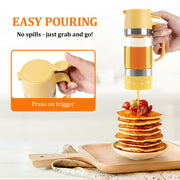 Aelga Glass Honey Dispenser No Drip - 9 OZ Honey Pot Honey Jar with Handle - Maple Syrup Dispenser
