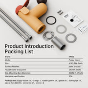 KINSE Bathroom Sink Faucet, Dog-Shaped Faucet Single-Handle Single -Hole Faucet 9/16" Connection, with Flexible Flexible Hose，360° Rotatable Spout, Suitable for Vanity Sink，Kids Room (Yellow