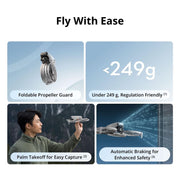 DJI Flip Fly More Combo With RC 2 Screen Remote Controller, Drone With 4K UHD Camera for Adults, Palm Takeoff, Auto Return, Intelligent Flight, 3 Batteries for 93-Min Flight Time