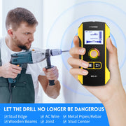 FNIRSI Stud Finder Wall Scanner - 6 in 1 Electronic Wall Wood Stud Finder, Wall Detector with Updated Positioning Hole for Center and Edge of Wood AC Wire Metal Studs Joist Pipe