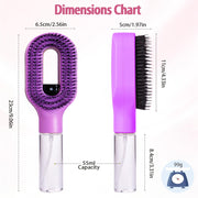 Hair Brush with Water Spray Mister - 2-in-1 Detangling Brush with Built-in Fine Mist, Portable Wet & Dry Styling Tool for Smooth, Frizz-Free Hair - Quick Refresh for Women & Girls On-The-Go(1 Purple)