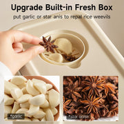 UFORU Rice Dispenser, Rice Storage Container with Measuring Cup for Kitchen Pantry Household, Cereal Dry Food Storage Containers Airtight, Sealed Moisture Proof， 22 Lbs