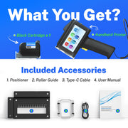 0.5 Inches Print Height Intelligent Handheld Inkjet Printer Lasts 16H Weighs Only 390g for Batch Code Date Lot Number Print on Plastic Carton Wood Metal Glass Aluminum with 42ml Fast Dry Ink (Black)