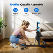 MERACH Deep Squat Machine for Women, Adjustable Glutes Trainer Machine, Core & Leg Exercise, Push Up Workout Equipment at Home Gym(Blue)