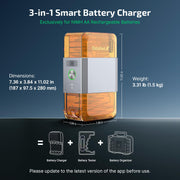 OLIGHT Ostation X Battery Charger Exclusively for Rechargeable AA NiMH Comes with 32 Batteries, 3 in 1 Design, Charging&Testing&Storage, No Polarity Check Needed, Bad Battery Detection, APP Control
