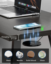 Eazpower Invisible Wireless Charger, 0-30mm Under Desk Wireless Charger, Dual Uses On or Hidden Under Table Charging Pad for Nightstand for iPhone 17/17 Pro/17 Pro Max/17 Air/16/15/14/Samsung Phone