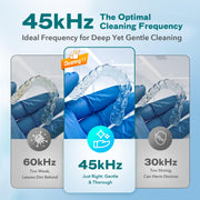 Dental Ultrasonic Retainer Cleaner Machine - 45kHz Dental Cleaning Pod with 4 Modes, Digital Timer & 200ML Capacity for Denture, Mouth Guard, Aligner, Night Guard, Braces, Toothbrush Head & Jewelry