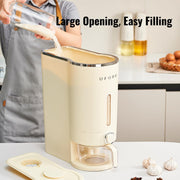 UFORU Rice Dispenser, Rice Storage Container with Measuring Cup for Kitchen Pantry Household, Cereal Dry Food Storage Containers Airtight, Sealed Moisture Proof， 22 Lbs