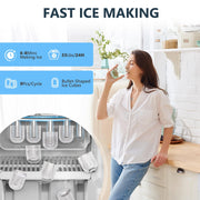 COWSAR 3-in-1 Water Cooler with Ice Maker, Hot & Cold Top Loading, Water Dispenser for 5 Gallon Bottle, 33LBS/24H Ice Maker with Child Safety Lock, Black