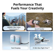 DJI Flip Fly More Combo With RC 2 Screen Remote Controller, Drone With 4K UHD Camera for Adults, Palm Takeoff, Auto Return, Intelligent Flight, 3 Batteries for 93-Min Flight Time