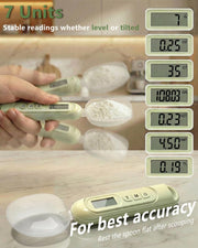 2026 Upgraded 2-In-1 Digital Measuring Spoon 【High-Precision 0.01oz/0.1g · Tested 10000+】 Baking Scale 【7-Unit】 Digital Kitchen Scale for Baking, Gram Scale for Weight Loss, Large & Small Scoop,Beige