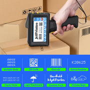 0.5 Inches Print Height Intelligent Handheld Inkjet Printer Lasts 16H Weighs Only 390g for Batch Code Date Lot Number Print on Plastic Carton Wood Metal Glass Aluminum with 42ml Fast Dry Ink (Black)