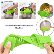 2 Pcs Clip on Strainer, Pot Strainer for Pasta Meat Vegetables Fruit, Silicone Strainers - Fit All Pots Bowls.