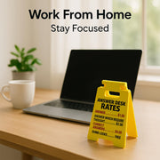 VDOR Office Desk Accessories Sign: Funny Gag Gifts Mini ANSWER DESK RATES Sign for Coworker & Boss – Cubicle Decor Home Office