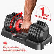 55LBS Adjustable Dumbbells Set of 2, Durable Weights Dumbbells Set, 10 in 1 Free Weights Set with Anti-Slip Grip, Fast Adjust Gym Equipment Space Saving for Home Strength Training – Pair